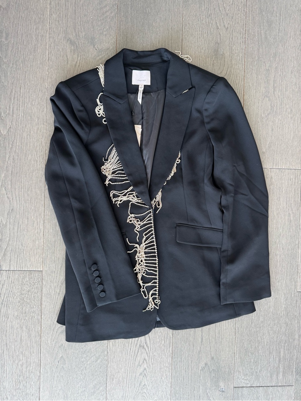 cinq a sept rhinestone fringe emb Cheyenne blazer